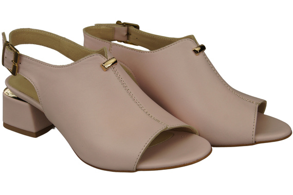 Dámská obuv Sandály Powder pink gold buckle Přírodní kůže 198 ElitaBut