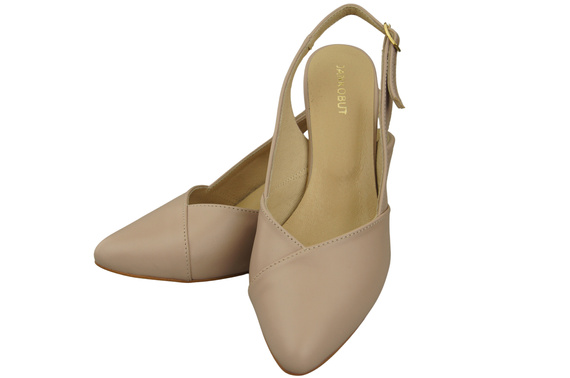 Dámská obuv Cappuccino Bright Stiletto Sandály z přírodní kůže 217 ElitaBut