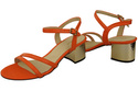 Dámská obuv Oranžová přírodní kůže 197 Smyslně odhalující nohy Sandály ElitaBut