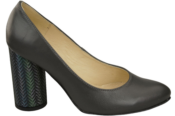 Dámská obuv Dámské lodičky Graphite přírodní kůže Ozdobný podpatek 194 ElitaBut