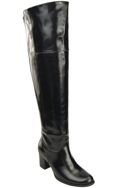 Dámské boty Black Shiny Musketeers High over the knee natural leather 190 ElitaBut