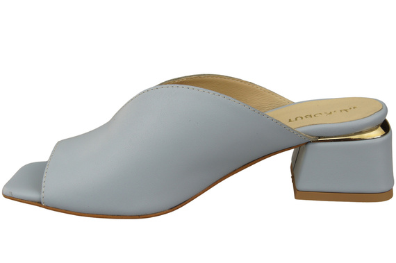 Dámské žabky na podpatku Bright Blue Natural Leather 210 ElitaBut