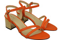Dámská obuv Oranžová přírodní kůže 197 Smyslně odhalující nohy Sandály ElitaBut