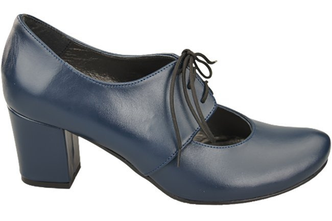 Obuv Dámské polobotky z přírodní kůže Námořnická modrá 161 ElitaBut