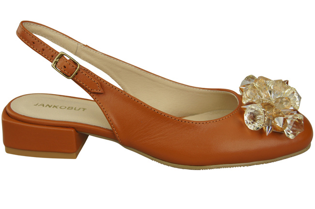 Dámská obuv Červené sandály s krystaly Přírodní kůže 215 ElitaBut