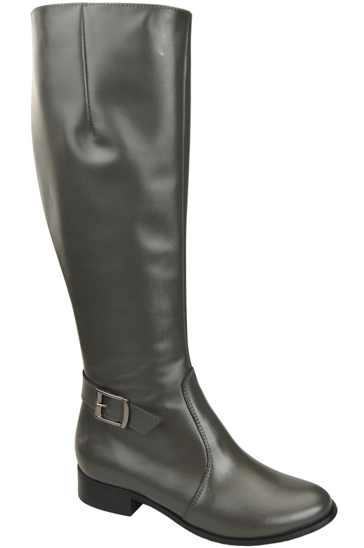 Dámské kožené kozačky Grafit zateplené oficerky, ploché 225 ElitaBut