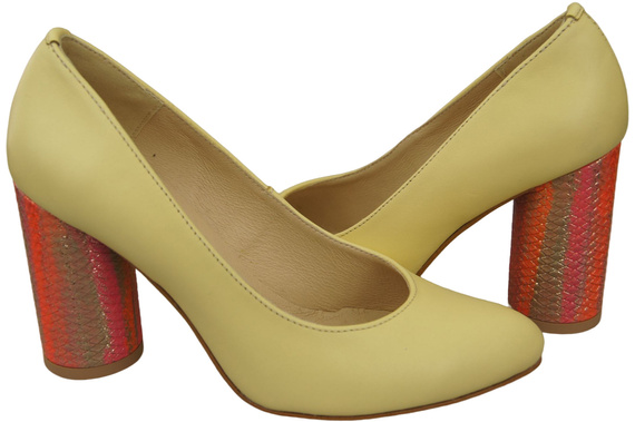 Dámská obuv Dámské lodičky Banana z přírodní kůže Ozdobný podpatek 194 ElitaBut