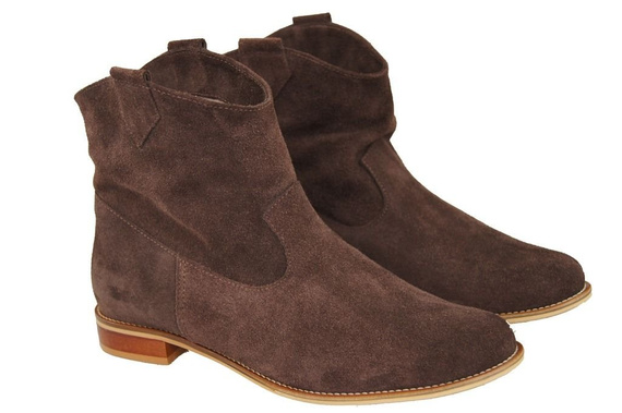 Obuv Dámské kozačky Chocolate Jaro / podzim přírodní kůže velur 132 L ElitaBut