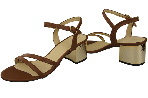 Dámská obuv Hnědá přírodní kůže 197 Smyslně odhalující nohy Sandály ElitaBut