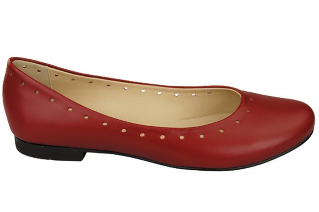 Dámské pohodlné baleríny z přírodní kůže Červená 162 ElitaBut