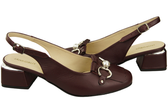 Dámská obuv Sandály Maroon zdobené třásněmi Přírodní kůže 208 ElitaBut