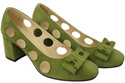 Dámská obuv Pistachio Natural Leather Suede pumps 182 ElitaBut