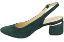 Dámské sandály z přírodní semišové kůže Zelená Elegance a pohodlí 196 Od ElitaBut