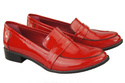 Dámské mokasíny z přírodní kůže Červený lak 139 ElitaBut