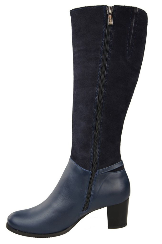 Obuv Dámské kozačky z přírodní kůže 101 navy blue ElitaBut