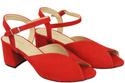 Dámská obuv Červené semišové kožené sandály 185 ElitaBut