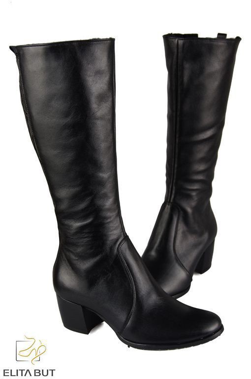 Obuv Dámské boty z přírodní kůže Černá 542 ElitaBut