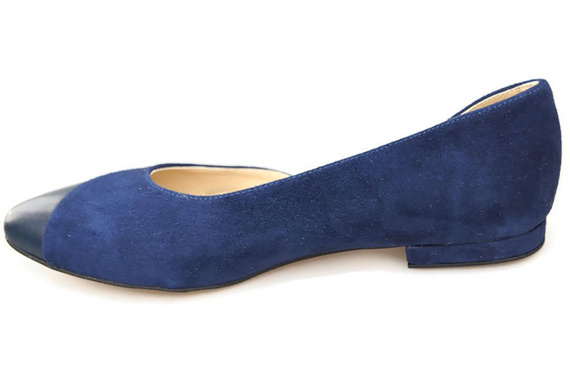 Dámské boty Baleríny Námořnická modrá semišová kůže 146 ElitaBut