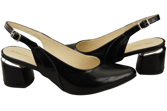 Dámská obuv Sandály černé lesklé přírodní kůže 196 ElitaBut