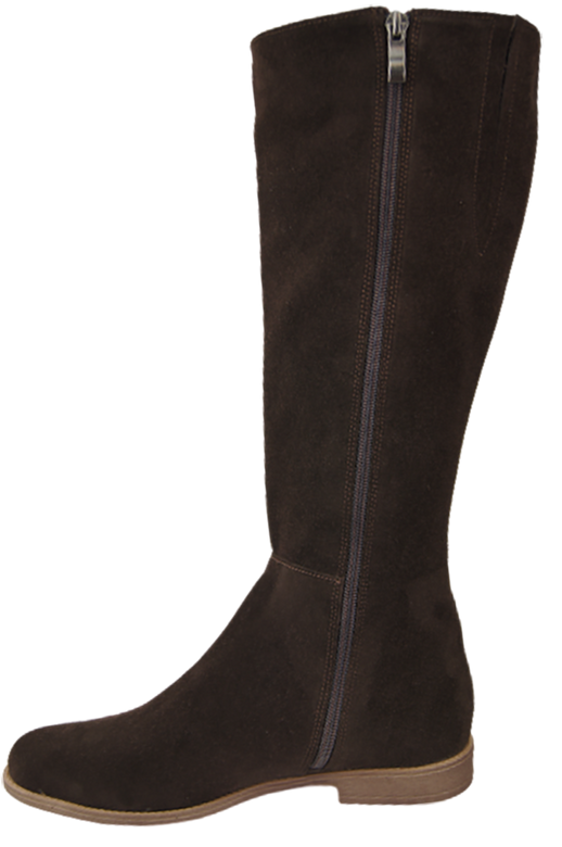 Dámské kozačky Chocolate natural leather Velour 153 ElitaBut