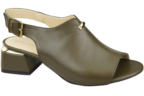 Dámská obuv Sandály Olive gold buckle Natural leather 198 ElitaBut