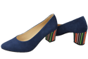 Dámská obuv Navy Blue Suede Leather Decorative Heel 158 With ElitaBut