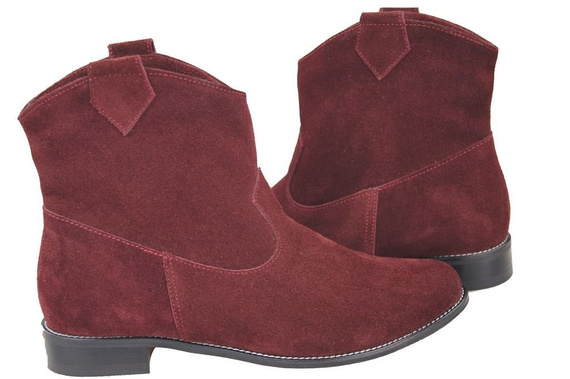 Dámské boty Maroon Jaro / podzim přírodní kůže velur 132 L ElitaBut