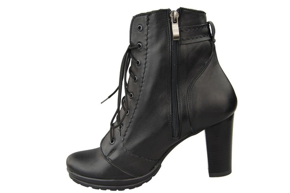 Dámská obuv Přírodní kožené boty Black 1012 ElitaBut