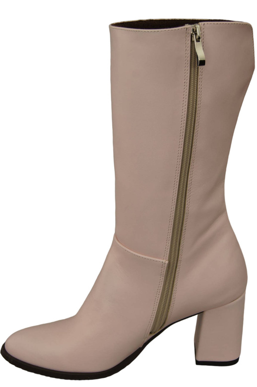 Obuv Dámské kozačky Powder pink do půli stehna z přírodní kůže 189 ElitaBut