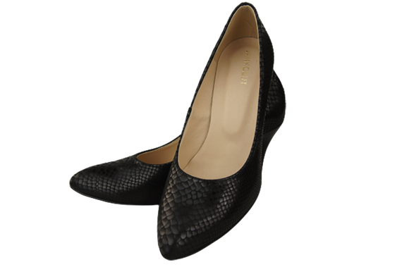 Dámská obuv Černé lodičky s motivem hadů Přírodní kůže 150 ElitaBut