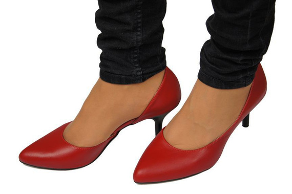 Dámská obuv Dámské lodičky z přírodní kůže Červená 900 ElitaBut