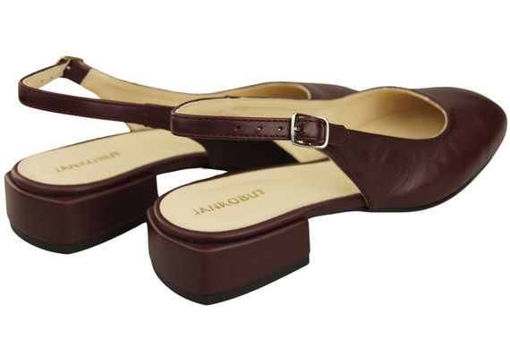 Dámská obuv Sandály Maroon Flat Heel Natural Leather 206 ElitaBut