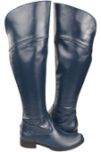 Dámské boty Navy blue Musketeers High over the knee natural leather 638 ElitaBut