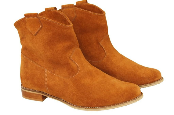 Obuv Dámské červené boty Jaro / Podzim přírodní kůže velur 132 L ElitaBut