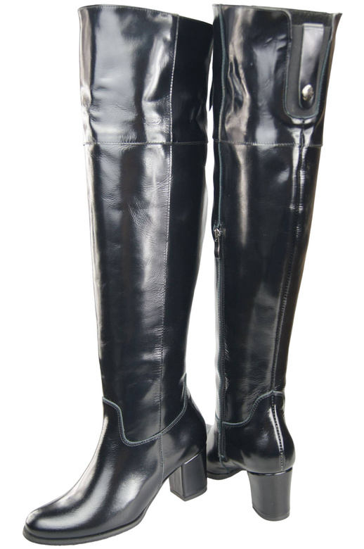 Dámské boty Black Shiny Musketeers High over the knee natural leather 190 ElitaBut