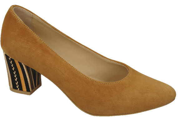 Dámská obuv červená semišová přírodní kůže s ozdobným podpatkem 158 s ElitaBut