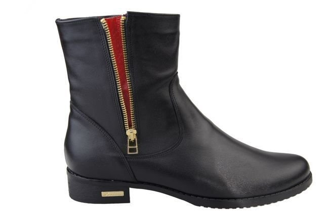 Dámská obuv Přírodní kožené boty Black 811 ElitaBut