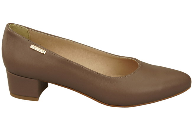 Dámské lodičky Cappuccino tmavé s nízkým podpatkem nadčasová elegance a pohodlí 220 ElitaBut