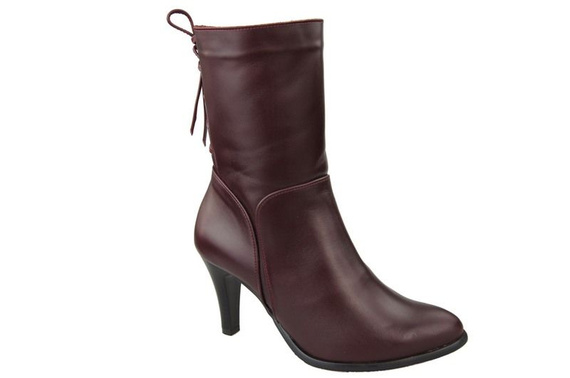 Obuv Zimní dámské boty z přírodní kůže Maroon 978 Z ElitaBut