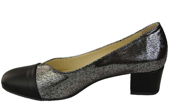 Dámská obuv Lodičky z přírodní kůže 164 Black - Silver ElitaBut