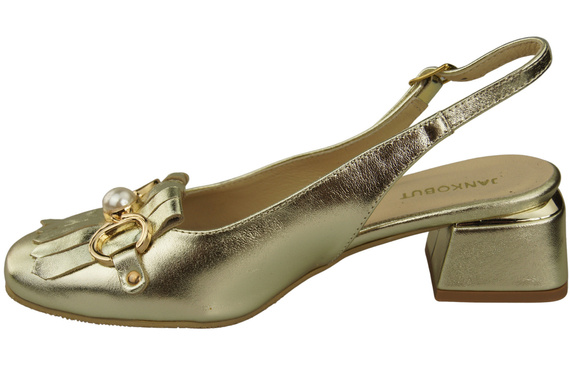 Dámská obuv Zlaté sandály zdobené třásněmi Přírodní kůže 208 ElitaBut