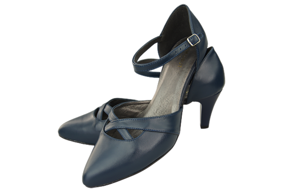 Dámská obuv Navy Blue Sandals Natural Leather 151 ElitaBut