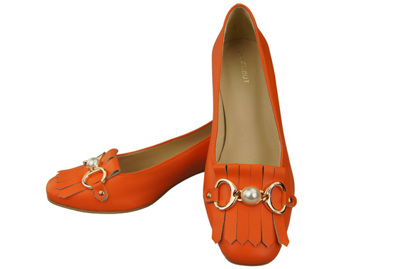 Dámská obuv Orange Tassel Embellished pumps Přírodní kůže 195 ElitaBut