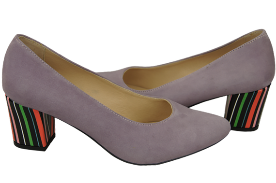 Dámská obuv Lila Natural Suede Leather Decorative Heel 158 With ElitaBut