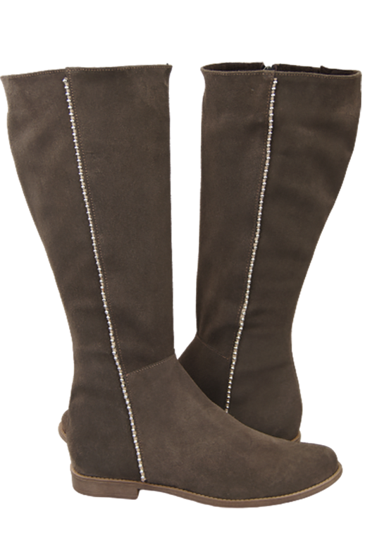 Dámské boty Brown leather Velour 153 ElitaBut