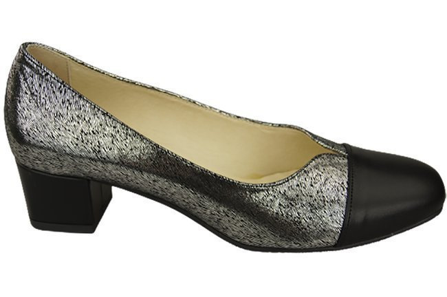 Dámská obuv Lodičky z přírodní kůže 164 Black - Silver ElitaBut