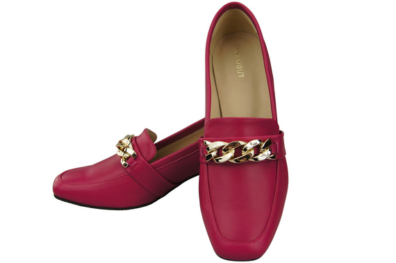 Dámská obuv Fialové s ozdobným řetízkem Dámské mokasíny Přírodní kůže 193 ElitaBut