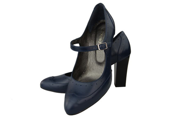 Dámská obuv Dámské lodičky z přírodní kůže Námořnická modř 958 ElitaBut