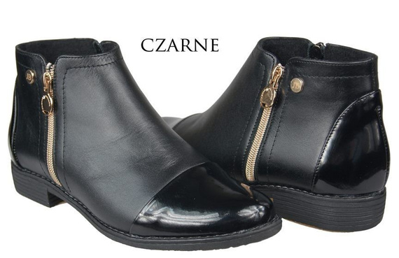 Dámská obuv Černé kožené kozačky 877 ElitaBut