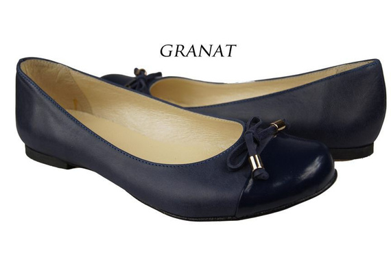 Dámské baleríny z přírodní kůže námořnická modř 895 ElitaBut